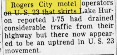 Rogers City Motel - Sep 02 1963 Article